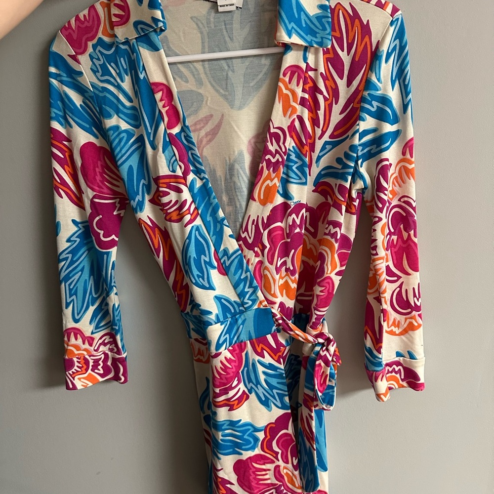 Diane Von Furstenberg Celeste Wrap Romper 100% Silk